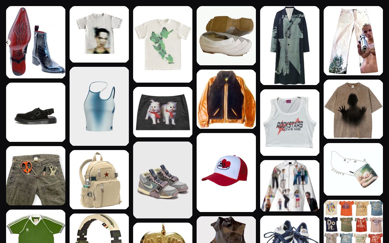VisionWall on a fashion-archive mood board