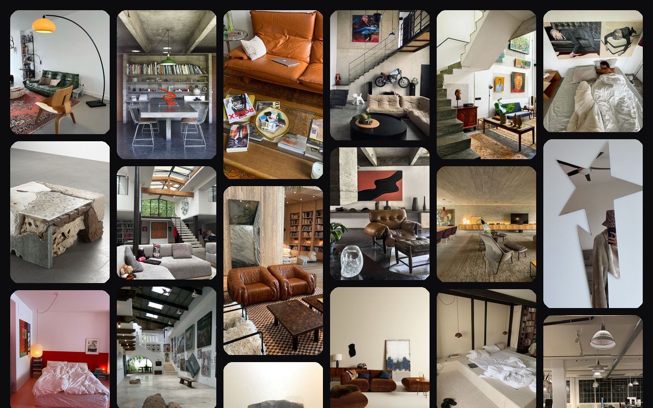 VisionWall on an interior-design mood board
