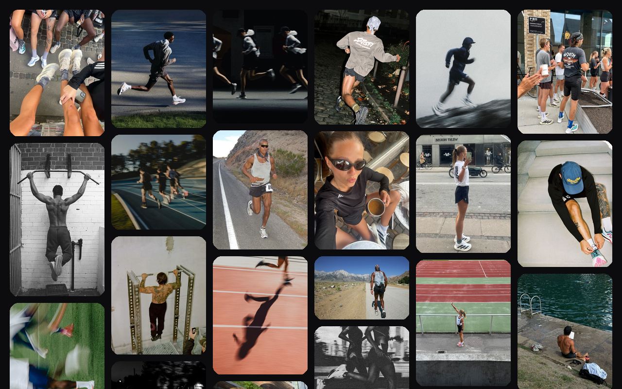 VisionWall on a running-inspiration board